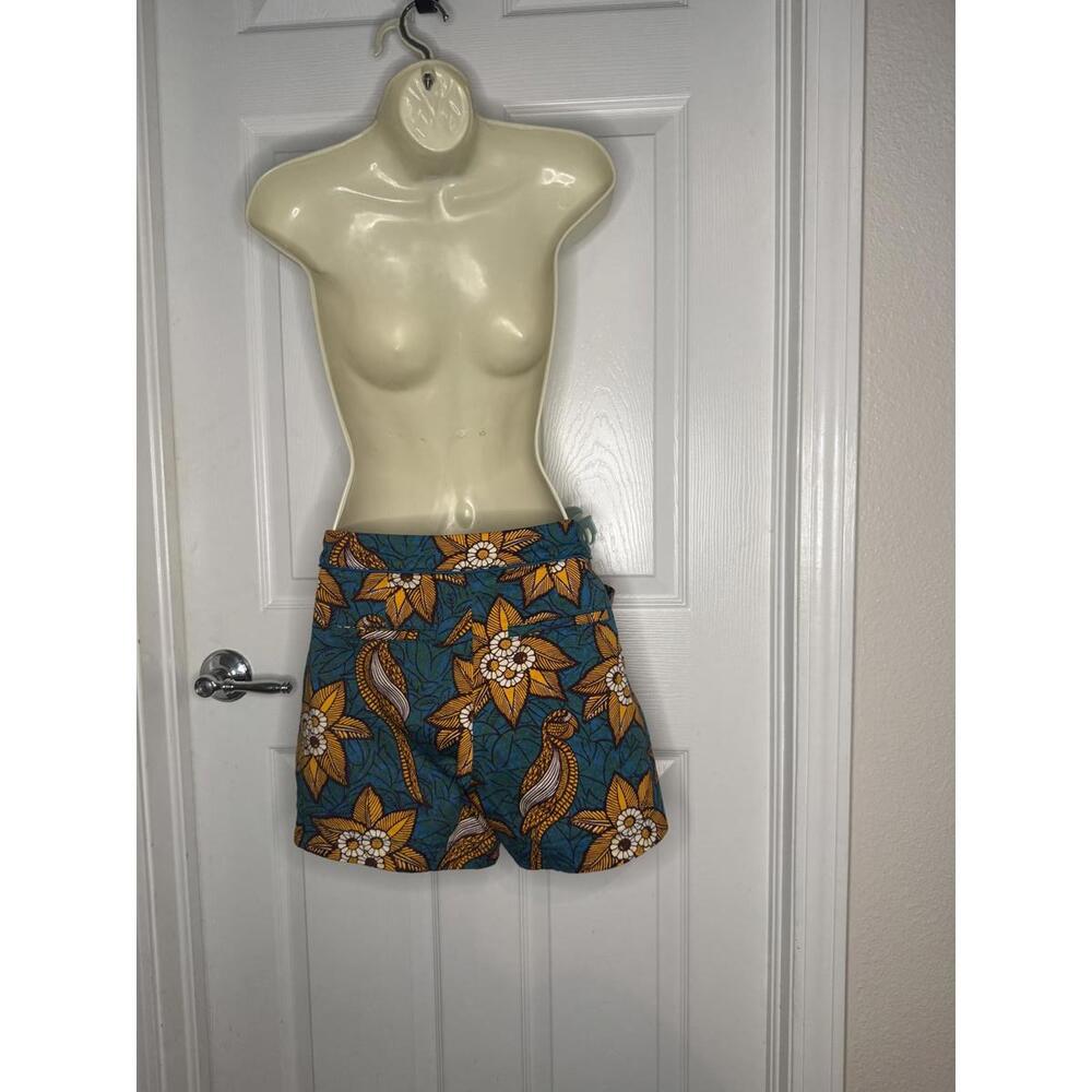 Elevenses Anthropologie Floral Bird Print Shorts Tie Waist Size 2